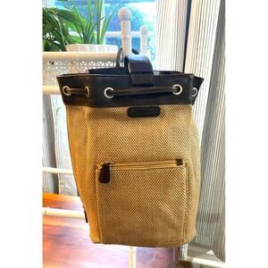 Liz Claiborne Woven Fabric and Leather Shoulder Satchel / Backpack / Fabulous!